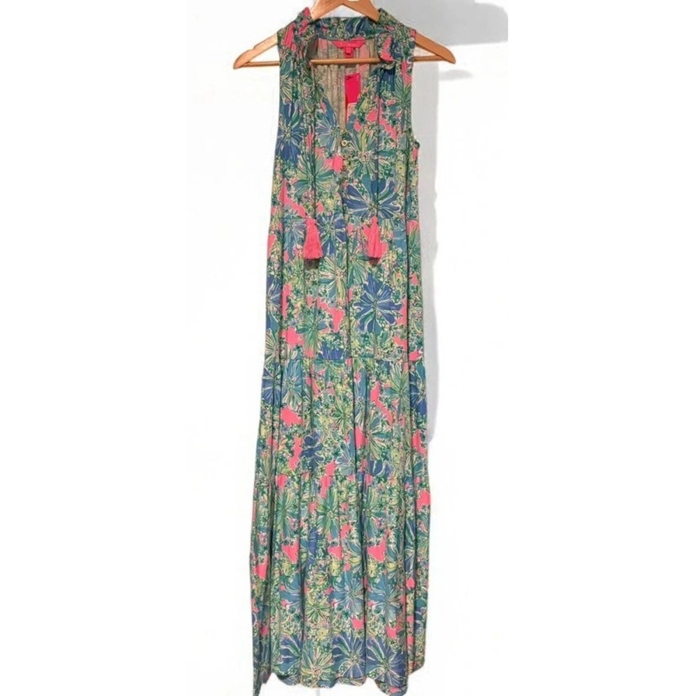 NWT Lilly Pulitzer Malone Maxi Dress Soleil Pink Good Gate Day XS